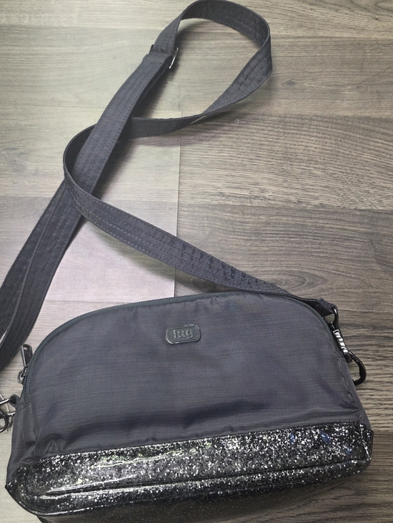 lug Handbags - lug Black Crossbody Bag with Glitter Trim